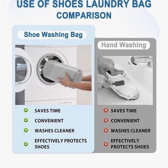 NWOT Shoe Washing Laundry Bag & Dryer bag -2 White bags - Picture 3 of 5